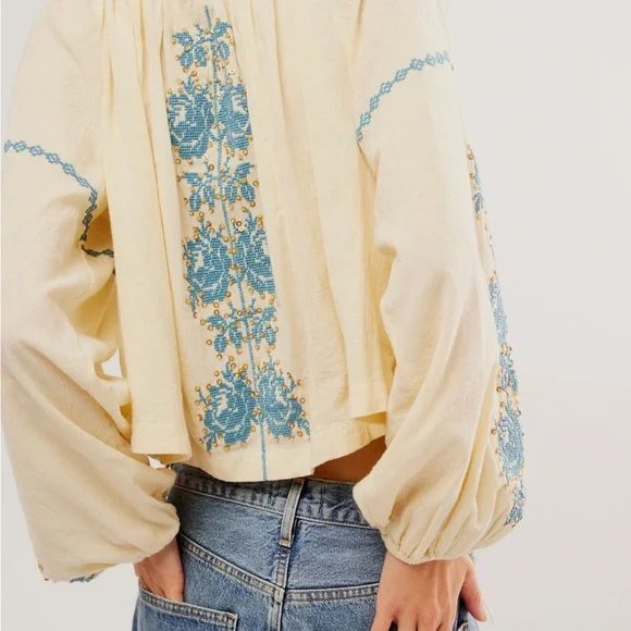 Free People Hayden Embellished Blouse - Picture 2 of 13